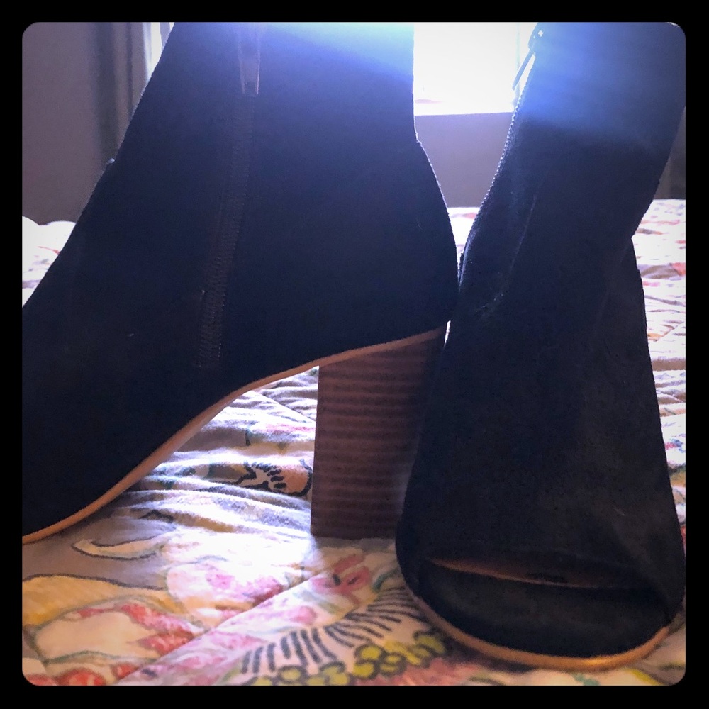 Black suede booties